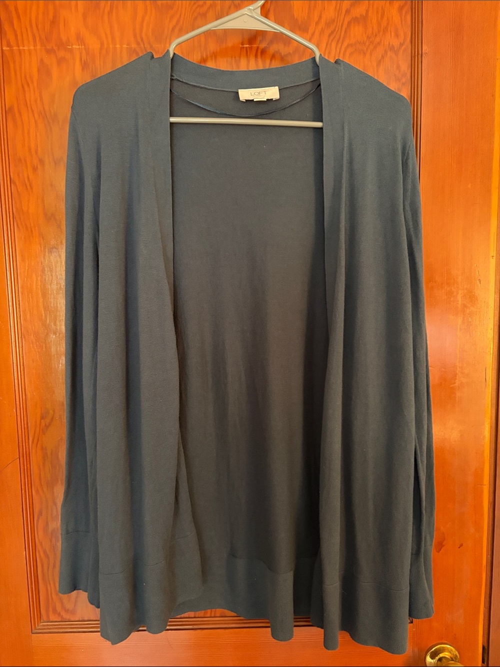 LOFT Open-Front Blue Lightweight Cardigan